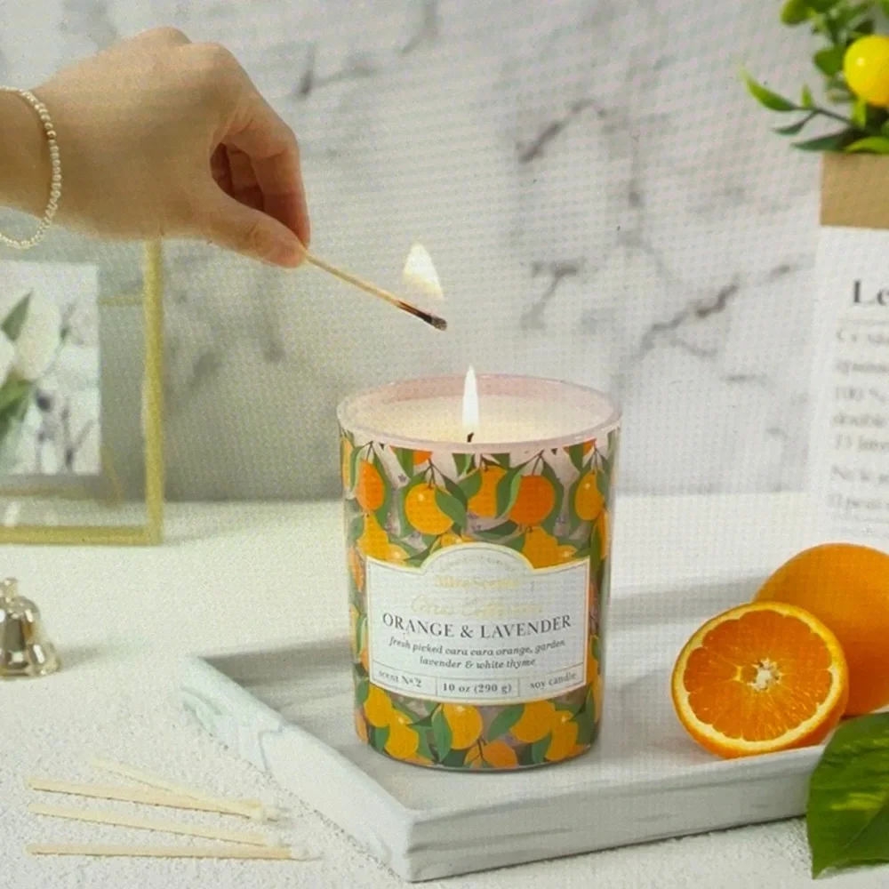 Mira Scents Citrus Collection Soy Candle. Citrus & Lavender scent 10 oz.